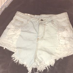 Ripped Denim Shorts